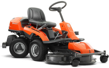 Husqvarna R318 front rider lawn mower from the side